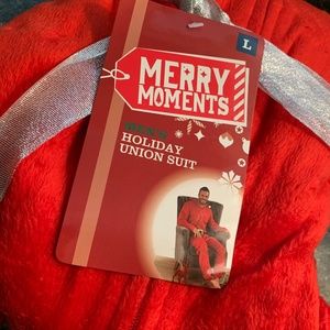 Merry Moments Men's Holiday Union Suit Santa L